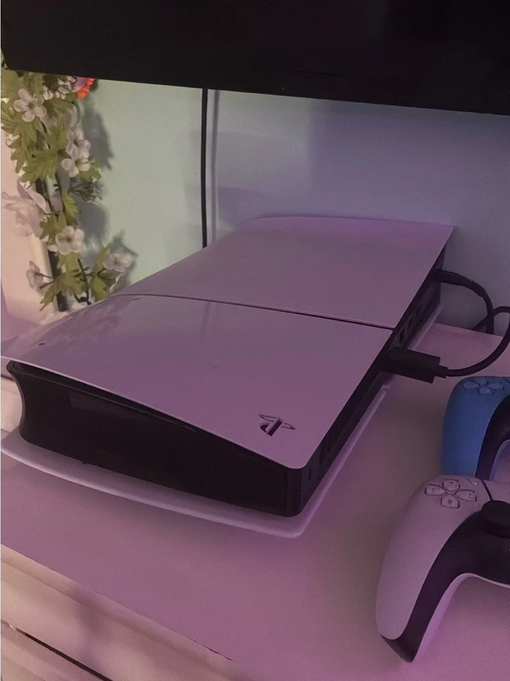 Sony White PlayStation 5 Slim Console with Black Accents